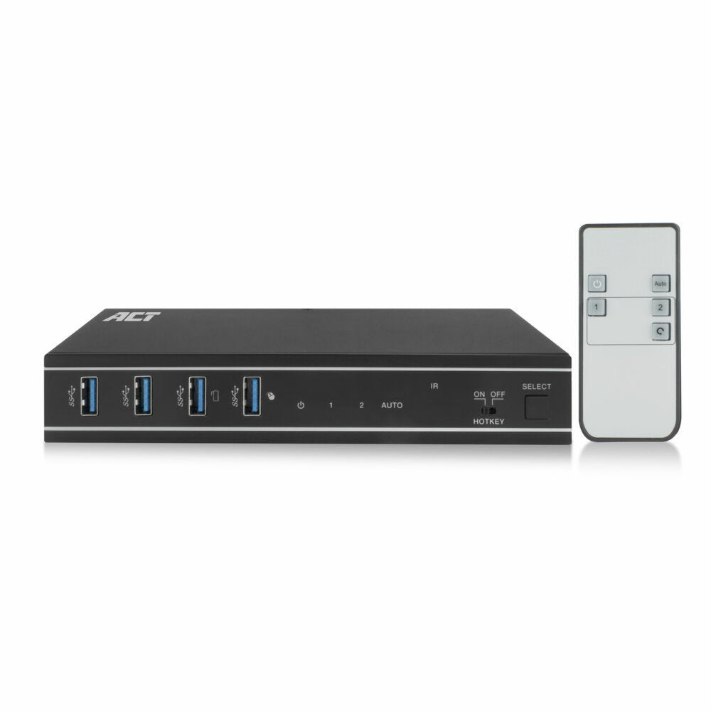 ACT AC7912 | KVM-Switch | 2-Poorts HDMI | 4K@60Hz | USB 3.2 Gen1 | RS-232 | Zwart - Matmuis - Matmuis